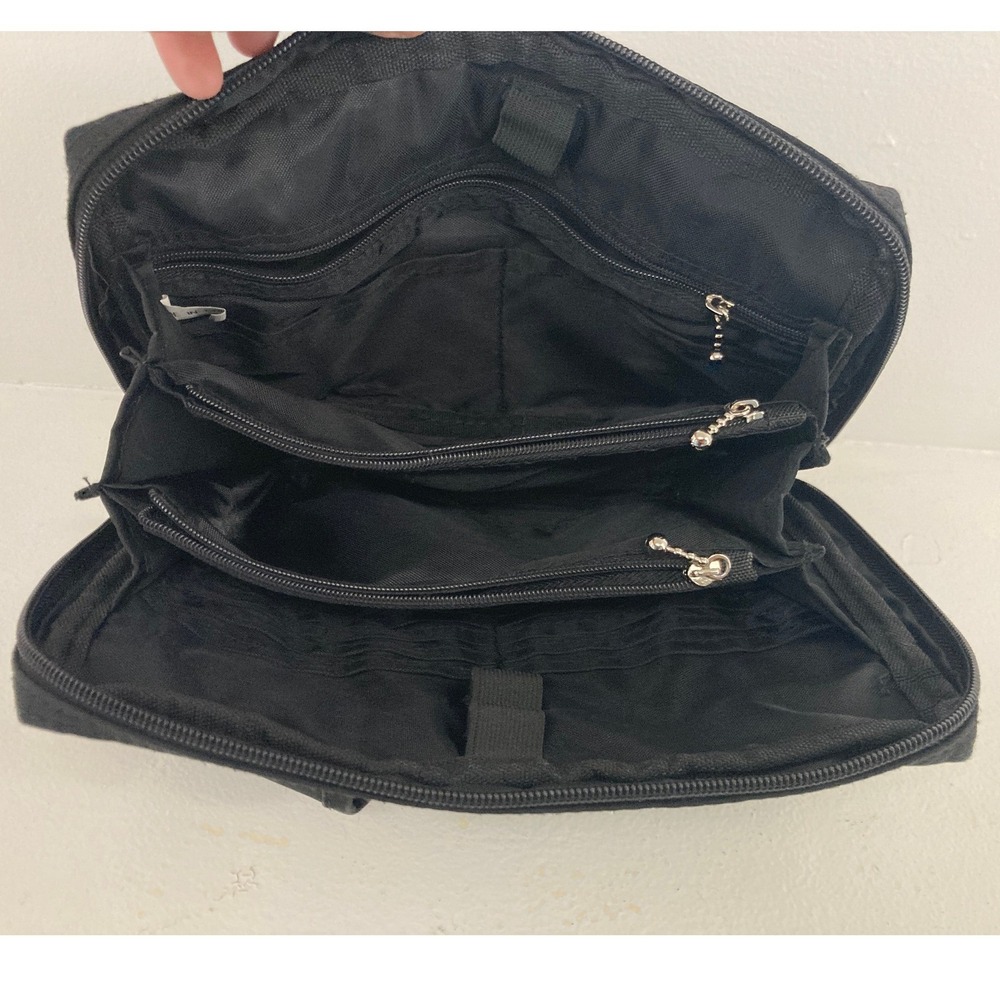 Baggallini Black Nylon Convertible Crossbody Bag Multi Pocket Travel Organizer - Picture 7 of 16